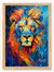 Quadro Leão de Judá - fundo azul - Prosperidade Infinita