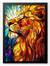 Quadro Leão em estilo mosaico