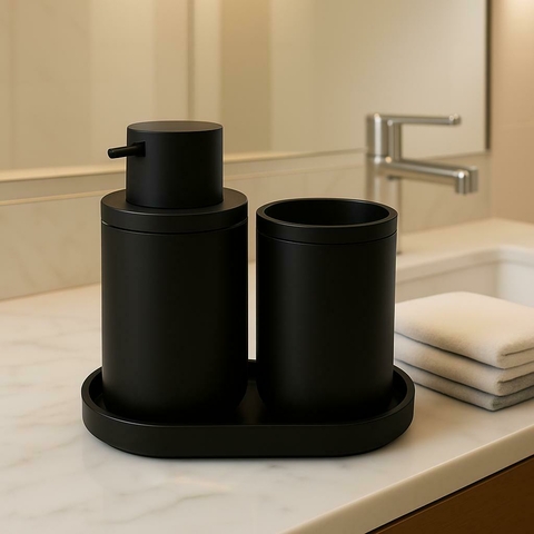 Kit Banheiro Dórica Preto 3 Pçs - comprar online