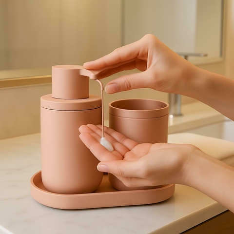 Kit Banheiro Bold Rosa 3 Pçs - comprar online