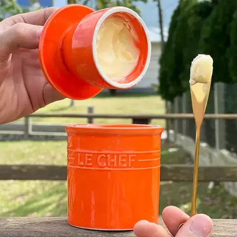 Manteigueira Cerâmica Retrô Laranja Le Chef - comprar online