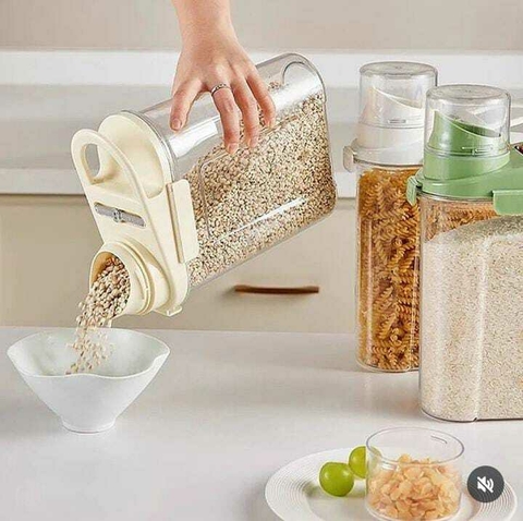 Organizador Hermetico Acrilico Luxo Transparente Verde 2 litros