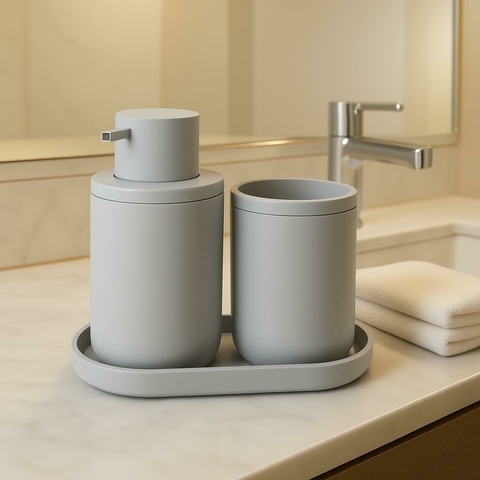 Kit Banheiro Dórica Cinza 3 Pçs - comprar online