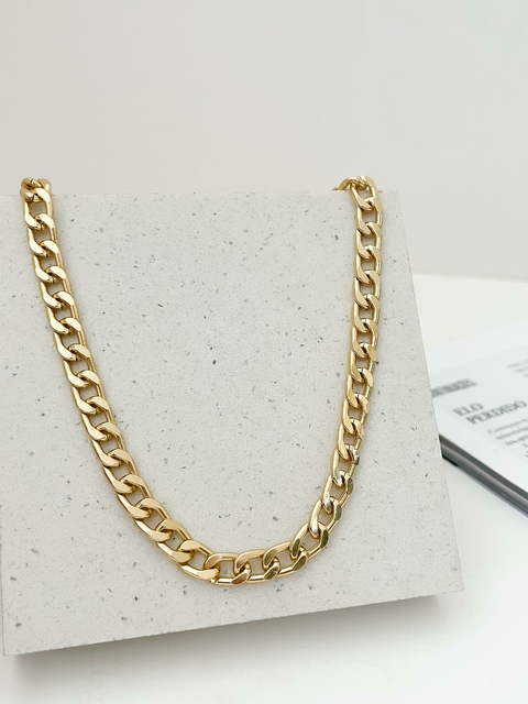 CORRENTE ELOS ACHATADOS DOURADA - comprar online