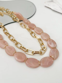MIX PRONTO CORRENTE ELOS + COLAR PEDRA ROSE - comprar online