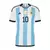 Camisa Argentina Home 22/23 Messi 10 + Patch Campeã do Mundo - Jogador Masculina