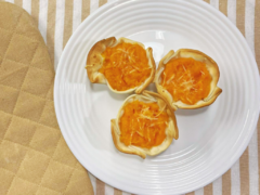 Canastitas de rellenas de calabaza y queso gratinado