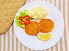 Medallones de pollo con puré de papa