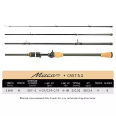 Lemroo vara de pesca de otima qualidade feita de carbono 1.8m/2.1m/2.4m. - comprar online