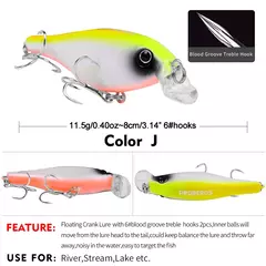 PROBEROS-Simulação Flutuante Crankbait Fishing Lure, Bionic 11.5g