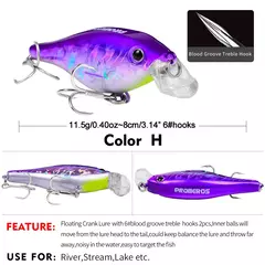 Imagem do PROBEROS-Simulação Flutuante Crankbait Fishing Lure, Bionic 11.5g