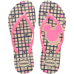 CHINELO HAVAIANAS SLIM DISNEY BEGE PALHA