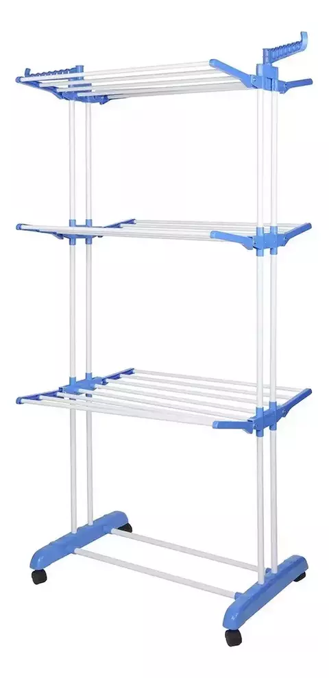Tender De Ropa Vertical Tendedero 3 Niveles Ruedas Reforzado