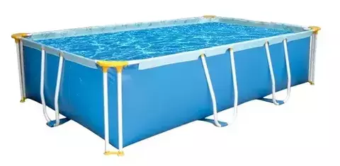 Pileta estructural rectangular Nahuel N°6 con accesorios con capacidad de 6100 litros de 3.5m de largo x 2.1m de ancho azul diseño bicolor