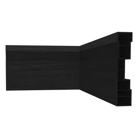 Rodape PVC Preto 2,40 Metros Plasbil Nobre Relevo 70mm X 15mm