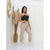 Promoção Calça Cargo Jogger Feminina TACTEL com suspensório e bolsos laterais