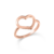 Anel Life Love Coração em Liga Rosé com Banho de Ouro Rosé 18k - comprar online