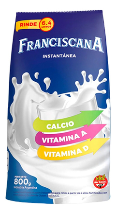 Caja Leche En Polvo Franciscana 800g X6 Unidades - Dh Tienda - comprar online
