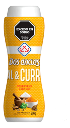 Sal Dos Anclas Sal & Curry En Salero 200g Pack X6u