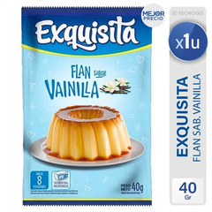 Flan Sabor Vainilla En Sobre Exquisita X 40gr X15u