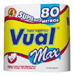 Pack Papel Higiénico Vual Max 4x80m - X10u - Dh Tienda