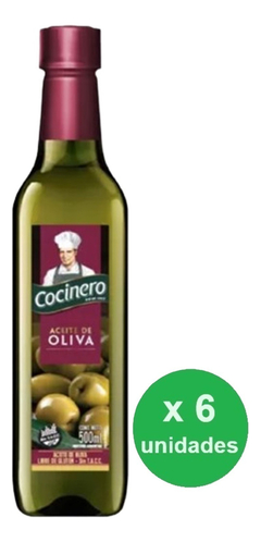 Caja Aceite Oliva Cocinero Clásico Pet 500cc X6u - Dh Tienda
