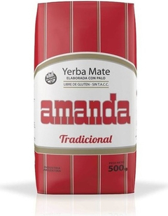 Yerba Mate Amanda Tradicional 500g Sin Tacc Palos X10u