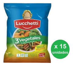 Pack Fideos Lucchetti 3 Vegetales Tirabuzón 500g X 15u. - Dh - comprar online