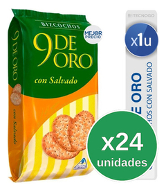 Bizcochos 9 De Oro Con Salvado Galletitas X24 - comprar online