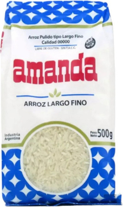Arroz Amanda Largo Fino 500g Bolsa Pulido X10u