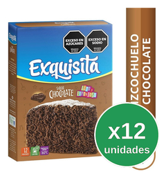 Exquisita Bizcochuelo Sabor Chocolate Polvo Preparar X12u - comprar online