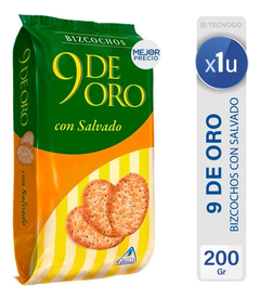 Bizcochos 9 De Oro Con Salvado Galletitas X24
