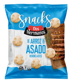 Caja Discos Arroz Sabor Asado 80g Dos Hermanos Sin Tacc X10u