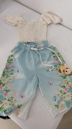 CONJUNTO BLUSA BOXY E CALÇA PANTALONA DE URSO - comprar online