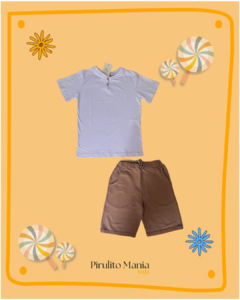 CONJUNTO BERMUDA MOLETINHO E CAMISETA COM BOTÕES - comprar online