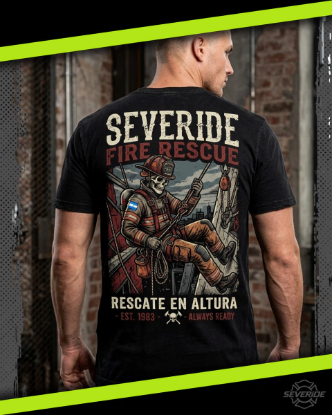 Remera Severide Skull Altura - Negra - 100% Algodón - DTF Ultra Resistente