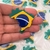 Aplique em Acrilico Pais Brasil Bandeira do Brasil para Artesanato