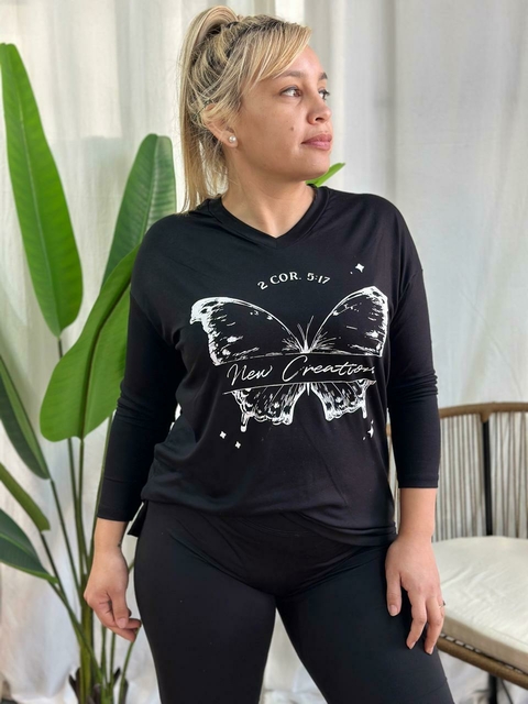 Remera ML Creep Viscosa Mariposa - comprar online