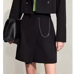 Imagen de AMII minimalismo Casual faldas cortas mujeres alta Rase 2024 otoño nueva moda viajero señora chaqueta recta falda acampanada 12343035