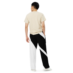 All-over print unisex wide-leg pants on internet