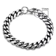 Vnox Wolesale Pulsera de cadena gruesa Miami Curb de 3-11 mm para hombres, pulsera de cadena de eslabones cubanos de acero inoxidable Punk clásico pesado - tienda en línea