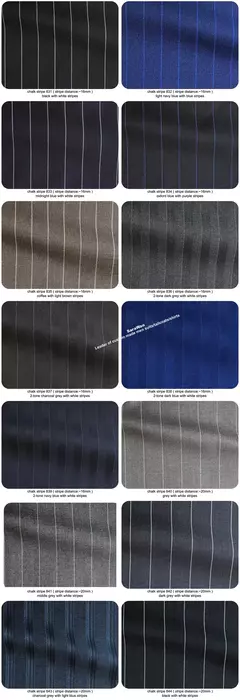 Traje de rayas de tiza para hombre, traje de rayas azul marino claro hecho a medida con bolsillo para billete, traje de una sola botonadura a medida, solapa de pico - tienda en línea