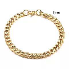 Vnox Wolesale Pulsera de cadena gruesa Miami Curb de 3-11 mm para hombres, pulsera de cadena de eslabones cubanos de acero inoxidable Punk clásico pesado