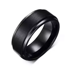Vnox Joyería De Tungsteno Negro Anillos de Compromiso para Los Hombres 8mm de Ancho Con Textura Hombres Anillos Al Por Mayor - comprar en línea