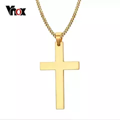 Collar de Cadena Cubana de Acero Inoxidable con Cruz – Estilo Masculino