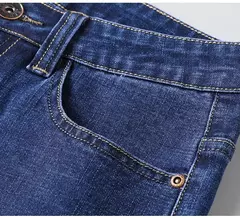 Pantalones vaqueros informales de talla grande 42 44 46 a la moda para hombre, pantalones vaqueros clásicos de negocios rectos elásticos, pantalones de primavera y otoño de marca masculina on internet