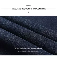 Pantalones vaqueros informales de talla grande 42 44 46 a la moda para hombre, pantalones vaqueros clásicos de negocios rectos elásticos, pantalones de primavera y otoño de marca masculina