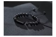 Vnox Pulseras de urna con cuentas de piedra de lava informales para hombres para cenizas, joyería conmemorativa de recuerdo de cremación de tubo hueco, longitud ajustable - Eleganzie