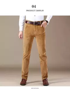 Pantalones informales de pana para hombre, moda de negocios, elásticos, de ajuste Regular, color negro, caqui, café, azul marino, otoño e invierno