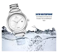 NAVIFORCE, relojes de lujo de marca superior para mujer, reloj impermeable a la moda para mujer, reloj de pulsera de cuarzo para mujer, reloj femenino, reloj femenino - Eleganzie